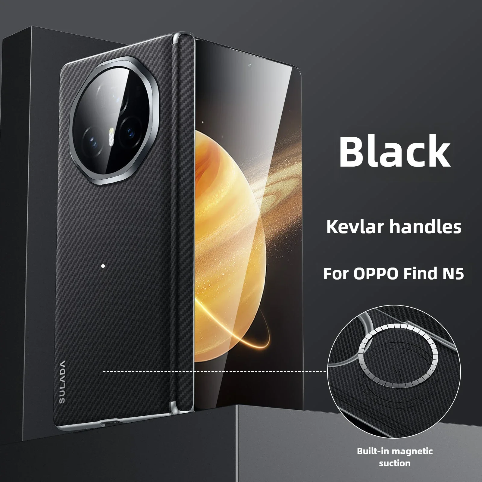 

Деловой кевларовый кожаный флип-чехол Magsafe для OPPO Find N5, матовый складной шарнир, магнитный противоударный чехол с беспроводной зарядкой