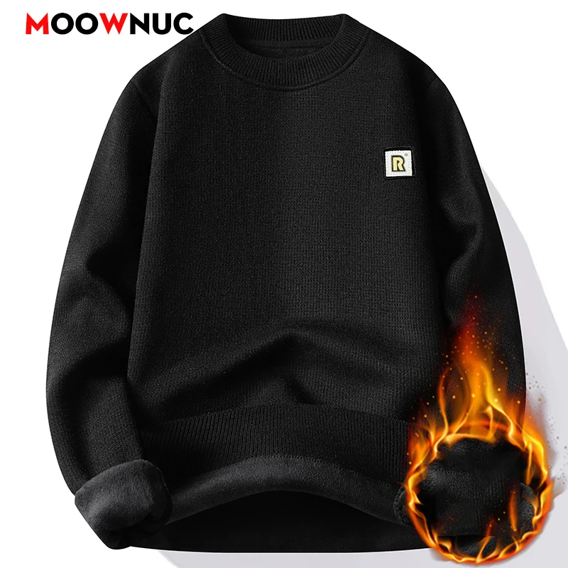 

Men's Warm Knitted Sweater Streetwear Pullovers Casual Thick Sweater Male Fashion Clothing Spring Autumn Winter Men Clothing