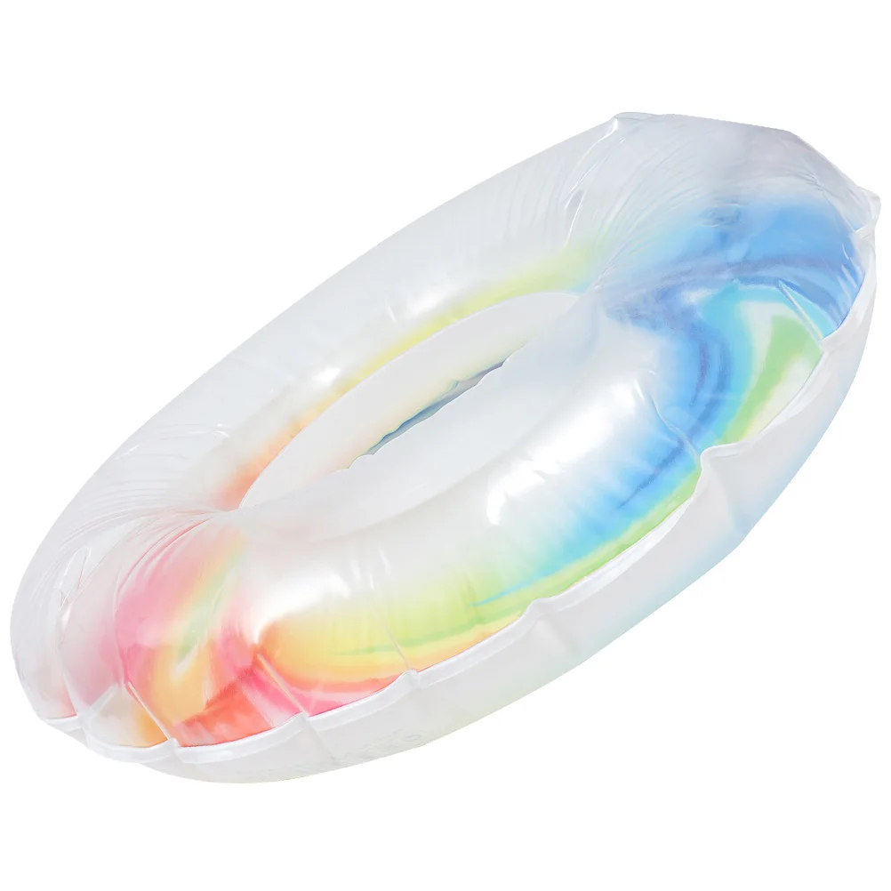 

Rainbow Swim Ring Colorful Inflatable Summer Swimming Pool Outdoor Beach Float Ring Safety Summer Swimming Accessory