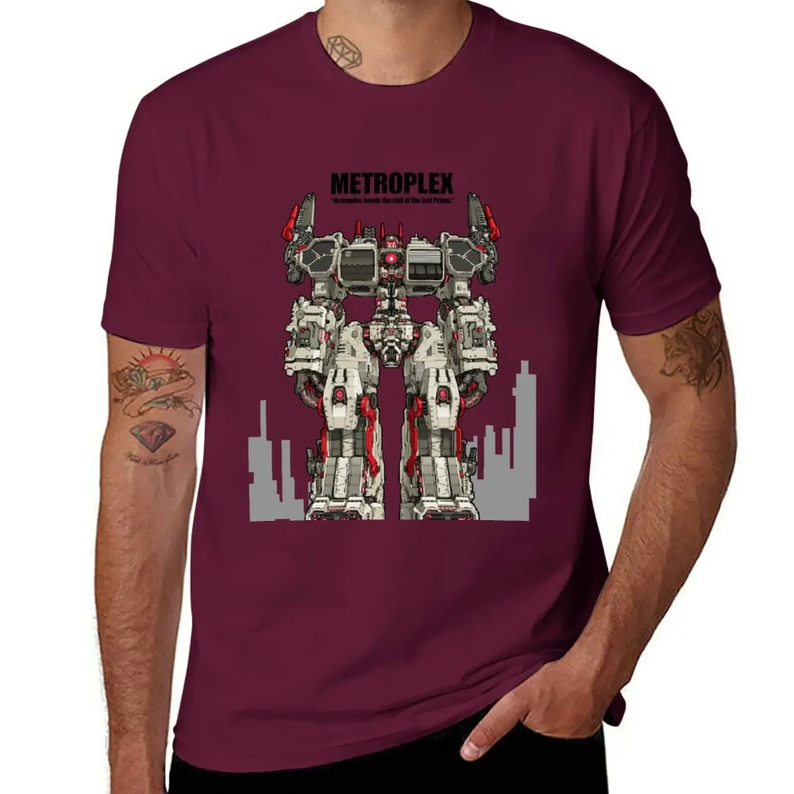 black t shirts T-shirt for a boy Men's t-shirt New Metroplex_Transformer Citybot T-Shirt  harajuku  oversized t shirt