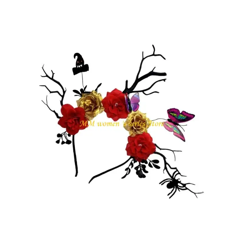 

Q39C Регулируемый головной убор из оленьих рогов с пластиковыми украшениями в виде летучей мыши, повязки на голову, аксессуар