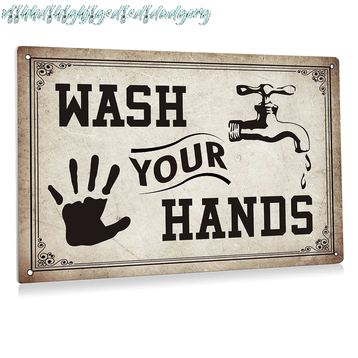 Wash Your Hands Bathroom Metal Tin Sign Wall Art Decor - Retro Bathroom Quote Review Sign for Toilet Restroom Decor Gifts 8 sign