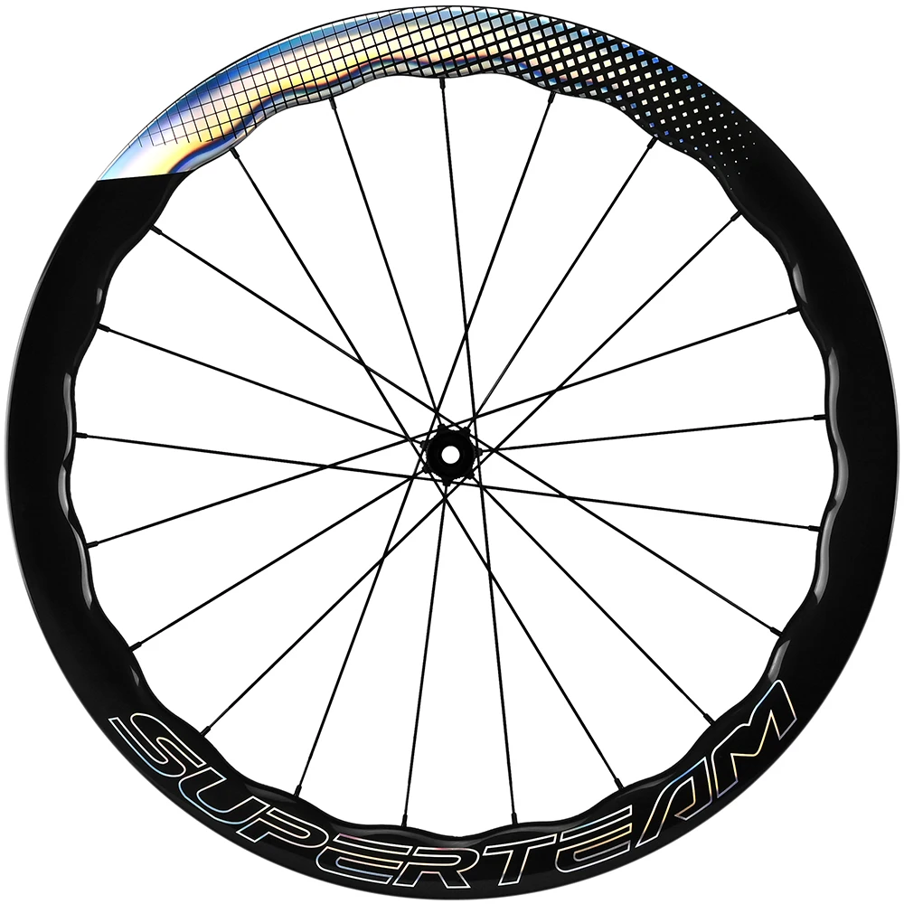 SUPERTEAM Disc Brake Carbon Wheels UCI Quality Carbon Rim 700C Tubeless Clincher Road Bike Wheels HG/XDR