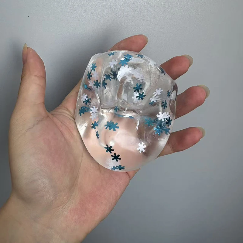 Squishy Snowflake Ice Cubes Slow Rising Sensory Fidget Adult Stress Relief Toy Soft Ice Cubes Squeeze Toy Hand Exercise