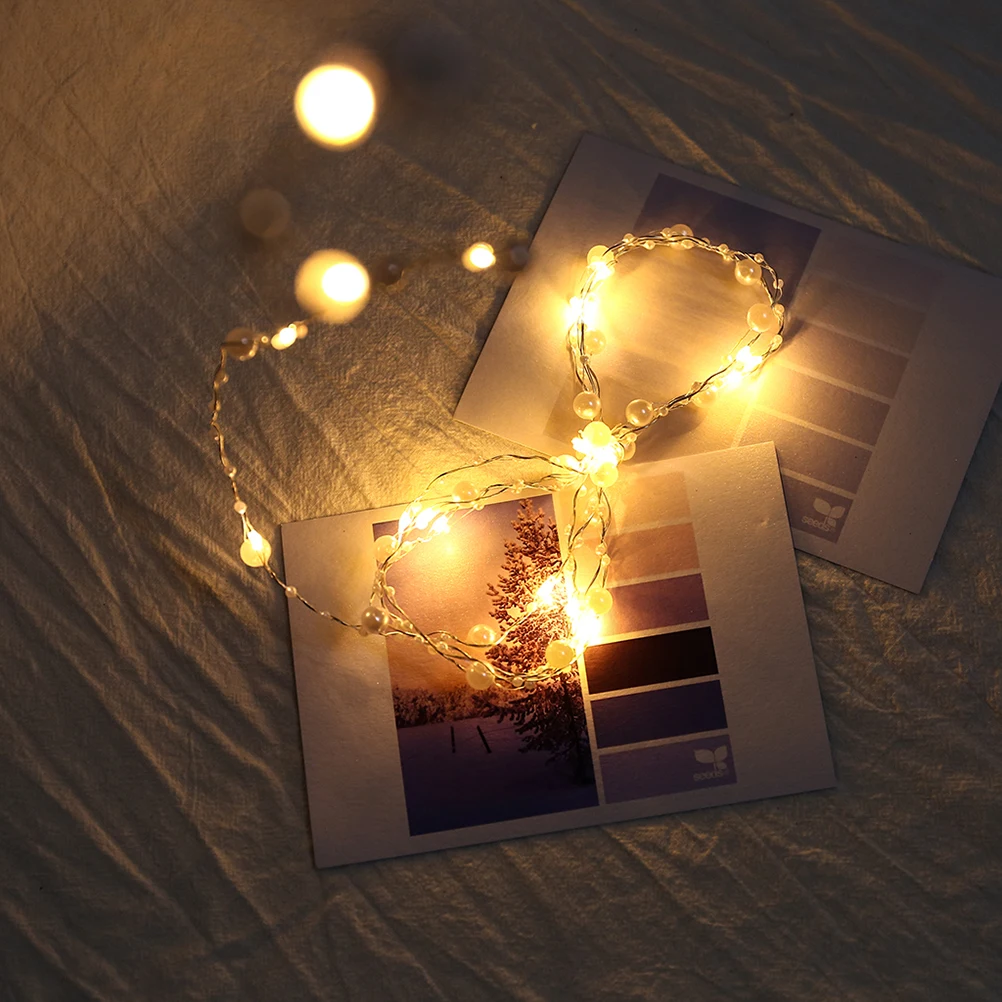 

20 LED Pearl String Lights Warm White Waterproof for Bedroom Patio Garden Party Decoration Festival Wedding Event Lighting