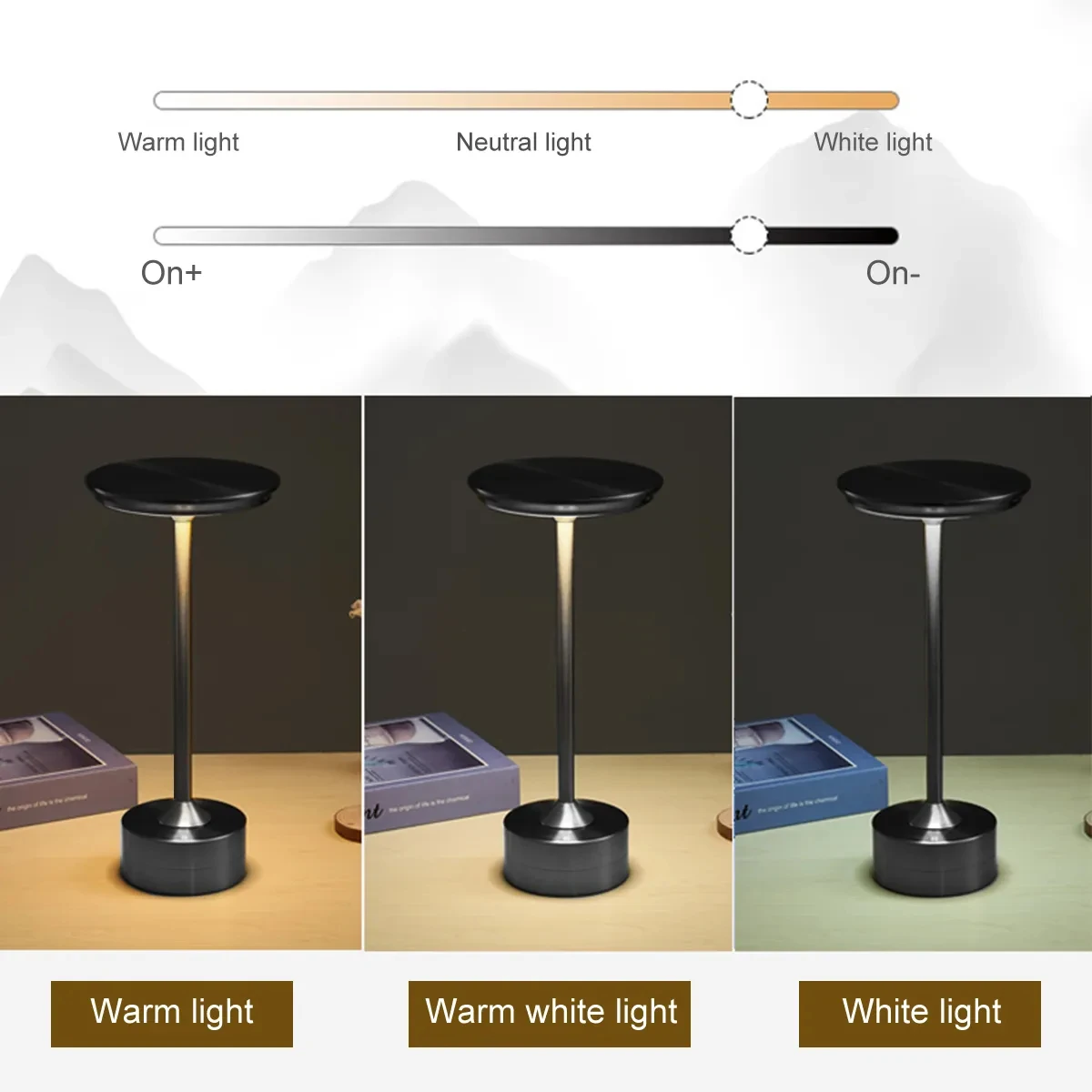 

Wireless Table Lamp Touch Sensor Rechargeable Desktop Night Light LED Reading Lamp for Restaurant Hotel Bedroom Decor Light