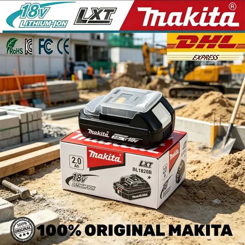 

Аккумулятор Makita 18В 2.0Ач/2000мАч Li-Ion, сменные батареи для дрелей 18В, модели BL1830, BL1840, BL1850, BL1860B