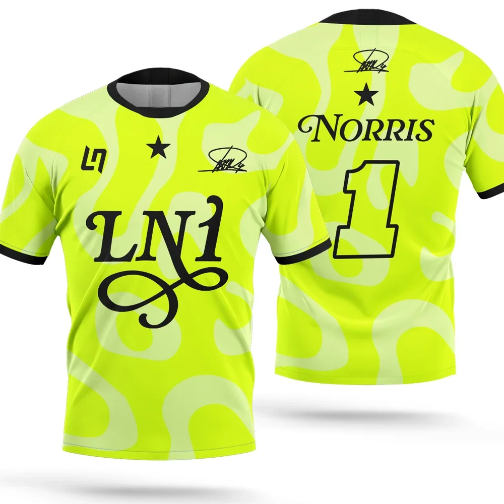 Lando Norris 1 Fahrer Sommermode 3D Schnelltrocknend Atmungsaktives Herren-T-Shirt - Exklusive Rennbekleidung für Fans - Herrenbekleidung – Detail 6
