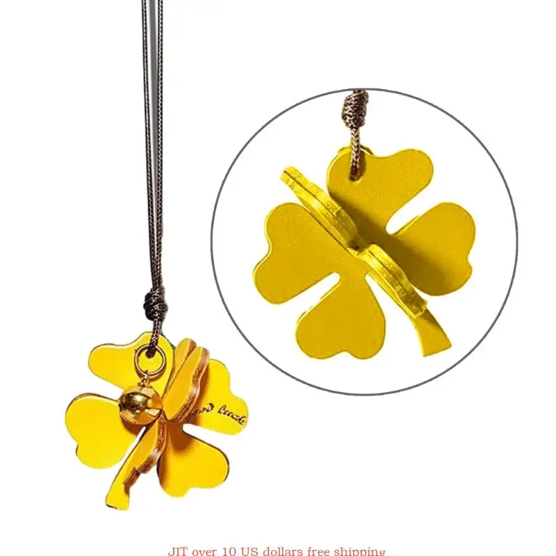 Funny Swinging Four Leaf Clovers Hangable Eye Catching Auto Pendant Ornament Compatible For Car Accessories