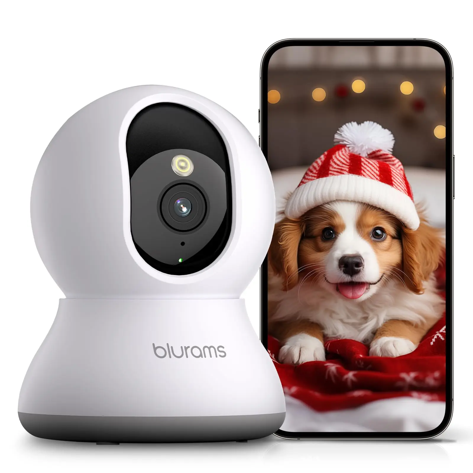 blurams Pet Camera 2K, 360° Indoor Security Camera, Dog Camera with 64GB SD Card Memory Card for Home