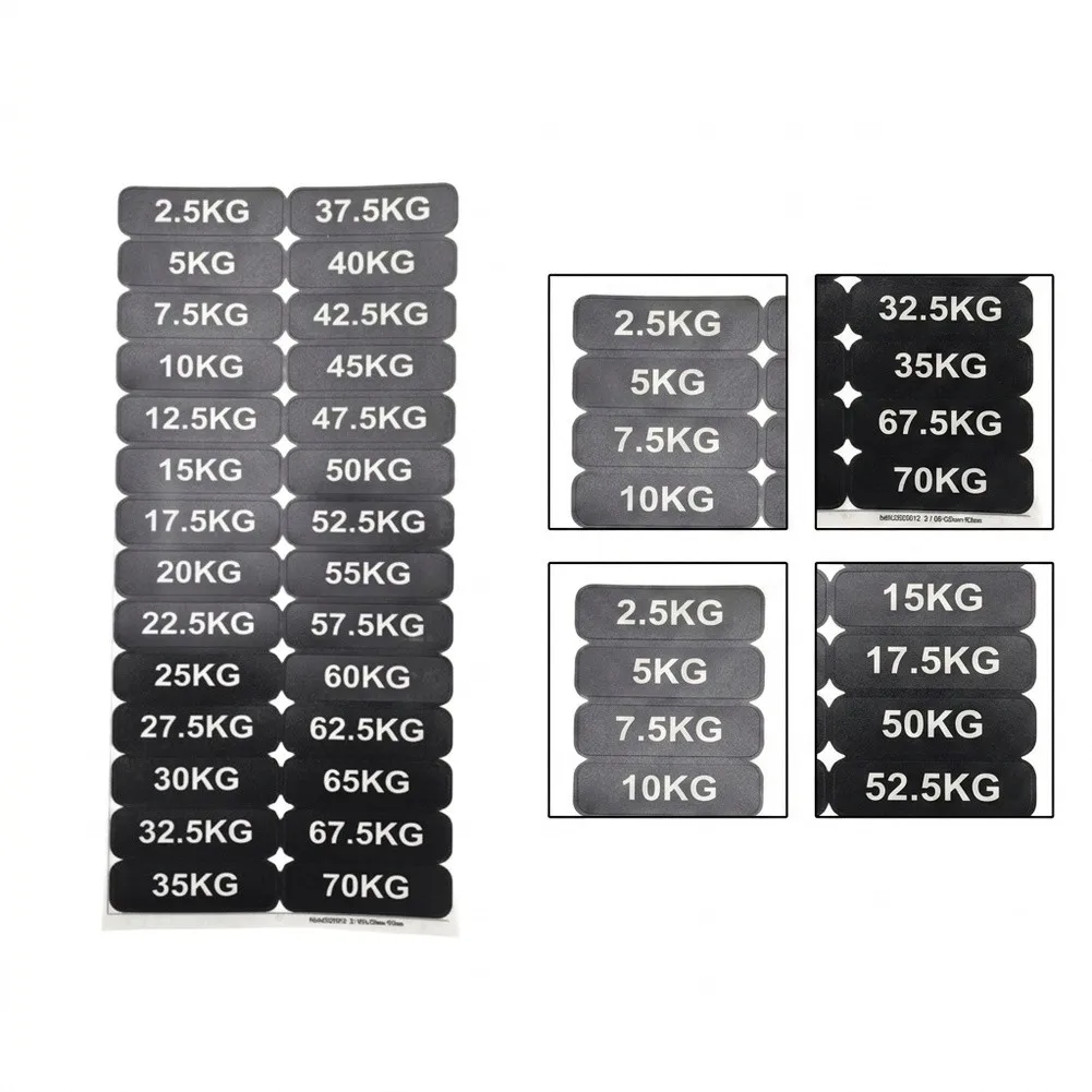 Plastic Weight Identification Stickers 2pcs for Home or Commercial Gyms 2.5kg-70kg Range Tear-and-Stick Installation