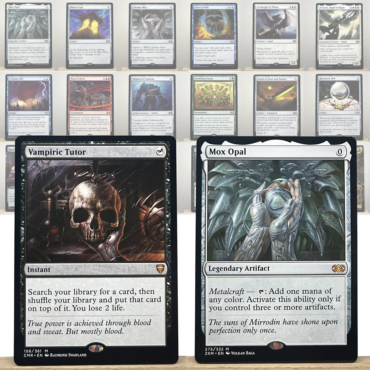 C20 CMR KO 2XM HOLO13/001 Cartas Mágicas Mox Opal Tcg Proxy Avacyn, Ángel de la Esperanza, Mana Crypt, Jeweled Lotus, Force of Will, Gathering