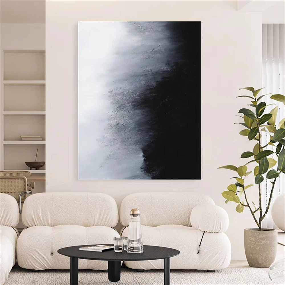 

Abstract Dark River Pattern Handmade Rock Texture Wall Art Decor Canvas Art Modern Hand Painted Oil Painting Living Room Mural