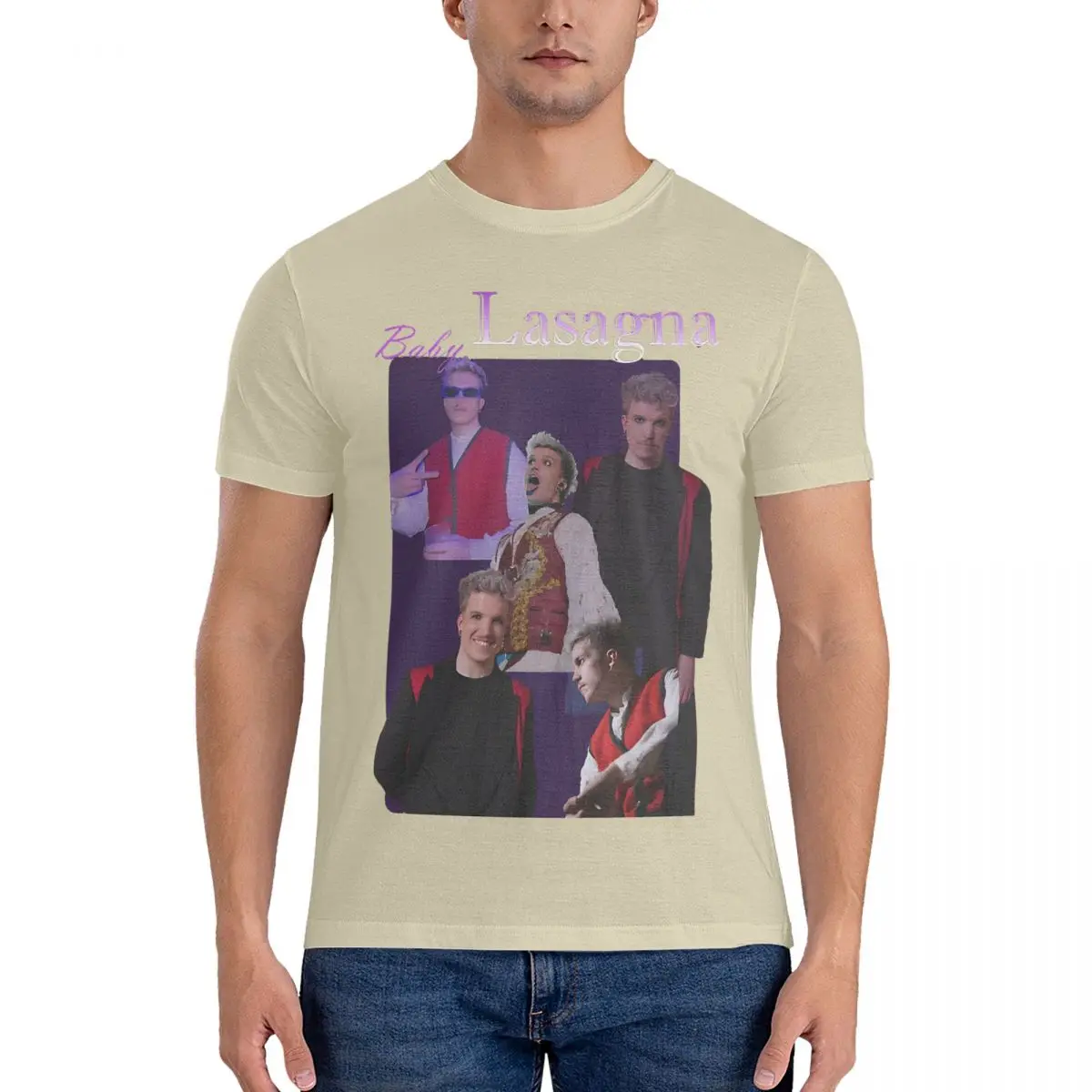 

Men's Eurovision 2024 T Shirts Baby Lasagna Cotton Tops Cool Short Sleeve Crewneck Tees Gift Idea T-Shirt
