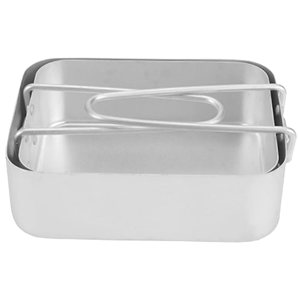 

2Pcs Portable Aluminum Lunch Box Retro Food Storage Container Leakproof Bento Case for School Work Camping Outdoor Activities