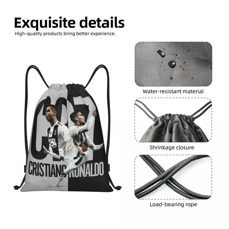 Ronaldo Bag Drawstring Backpack Sports Gym Sackpack String Bags for Hiking