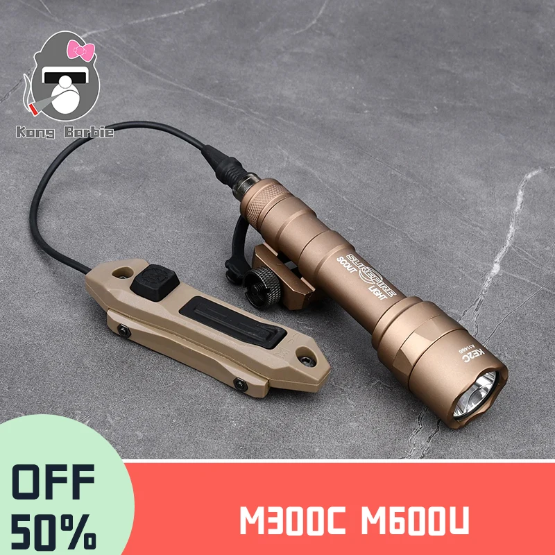 

WADSN Surefir M300 M600 M300B M300C M600U Airsoft Powerful Tactical Flashlight Weapon Scout Lamp Hunting Rifle Light Torch