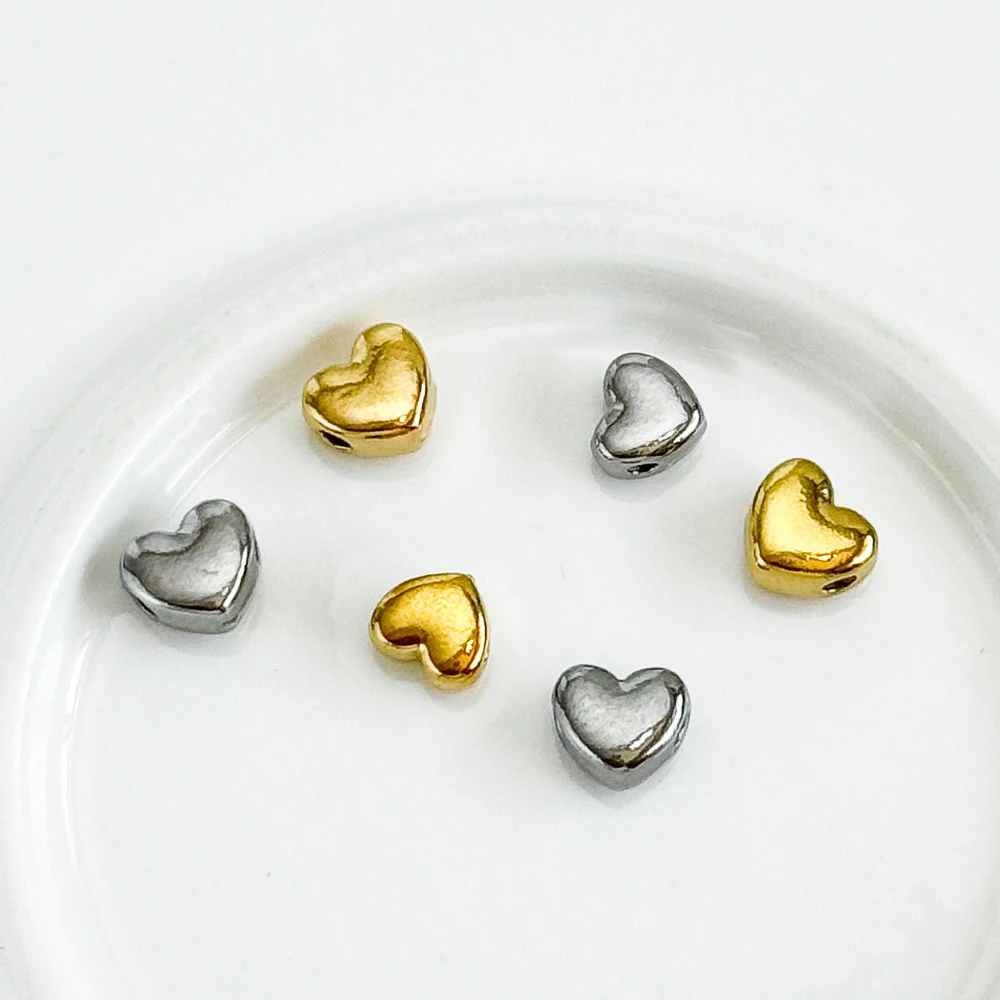 

Сердечный дизайн, 100 шт., свободные бусины из нержавеющей стали/форма сердца/прокладки, бусины для браслетов/ювелирных аксессуаров/ручная работа # 195415