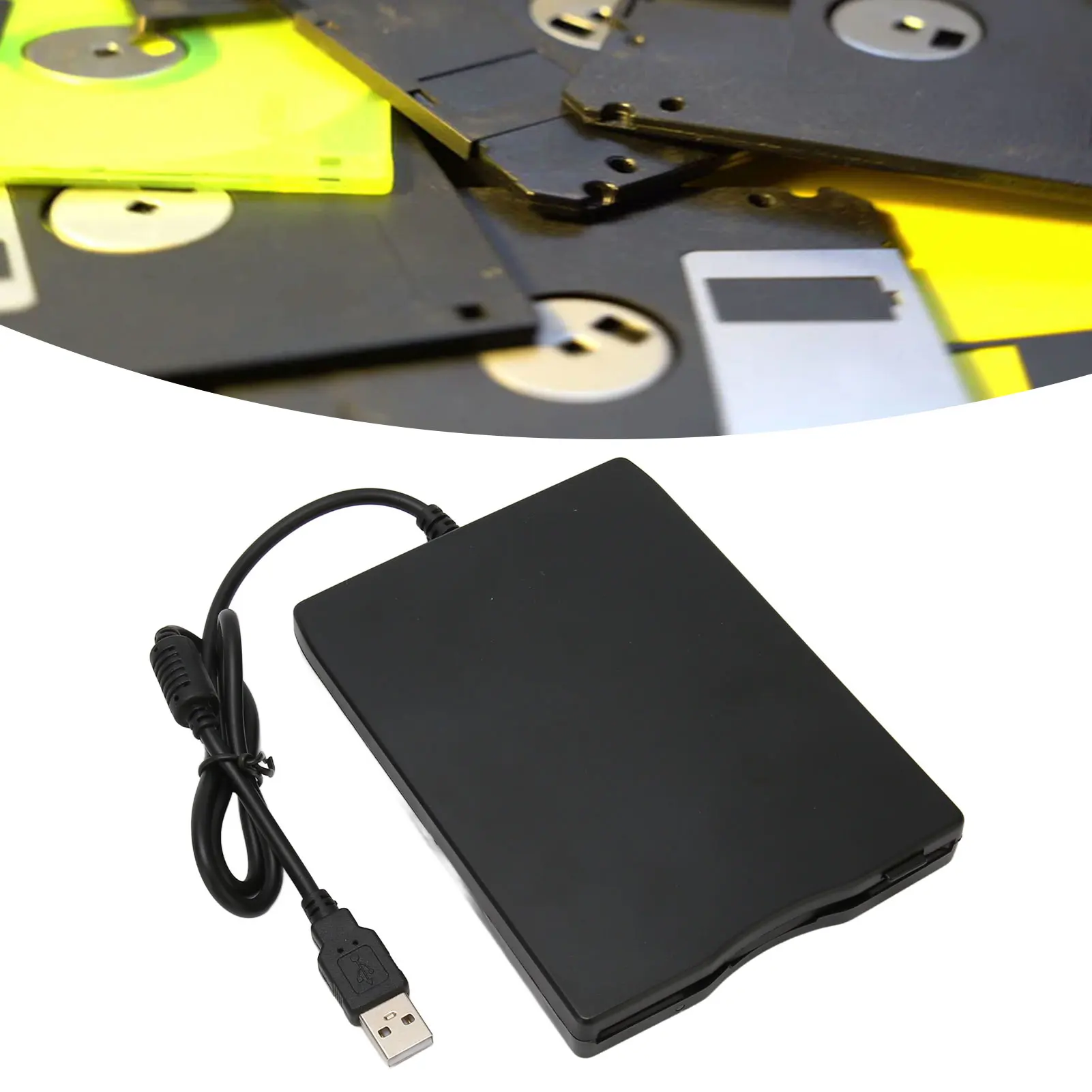 Floppy Disk Reader External Floppy Disk Drive Easy  Error Correction Plug and Play USB Interface 3.5 Inch for Laptop