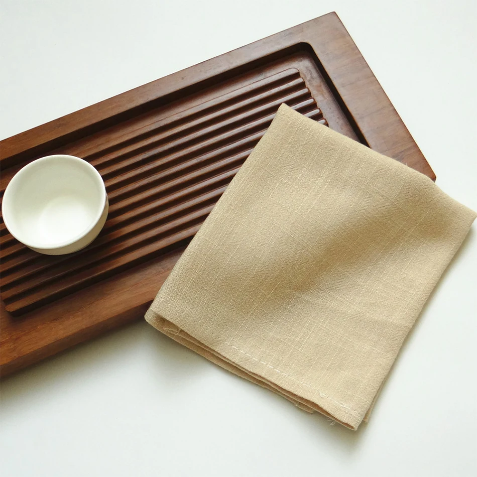 2PCS Cotton Linen Dinner Napkins,Classic Style Kitchen Soft Tea Towels,Dinning Room Washable Reusable Tableware Cloth Placemats