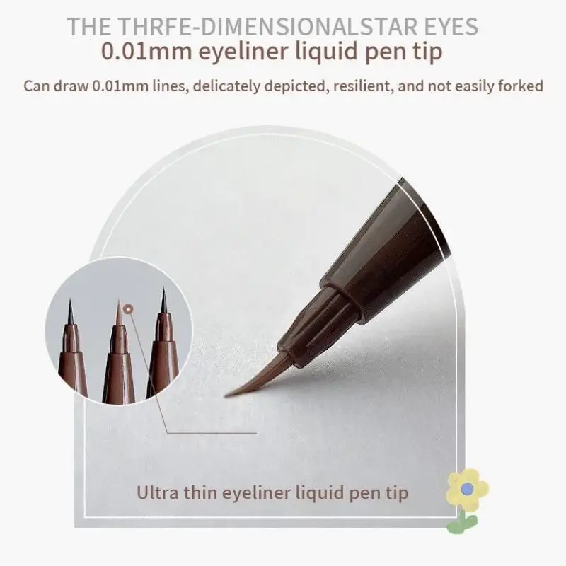 1 PC 2.0mm Double-Headed Design ปากกาอายไลเนอร์,ยาวนานและกันน้ํา,Smudge-Proof,Ultra-Fine TIP,เริ่มต้น-Friendly