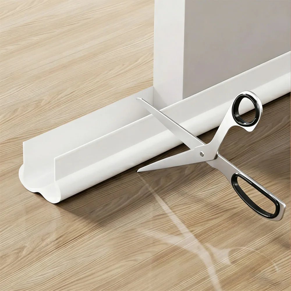 1/2PC PVC Flexible Seal Strip Weatherproof Soundproof Door Gap Weatherstrip for Indoor Outdoor Home Use Under Door Draft Stopper
