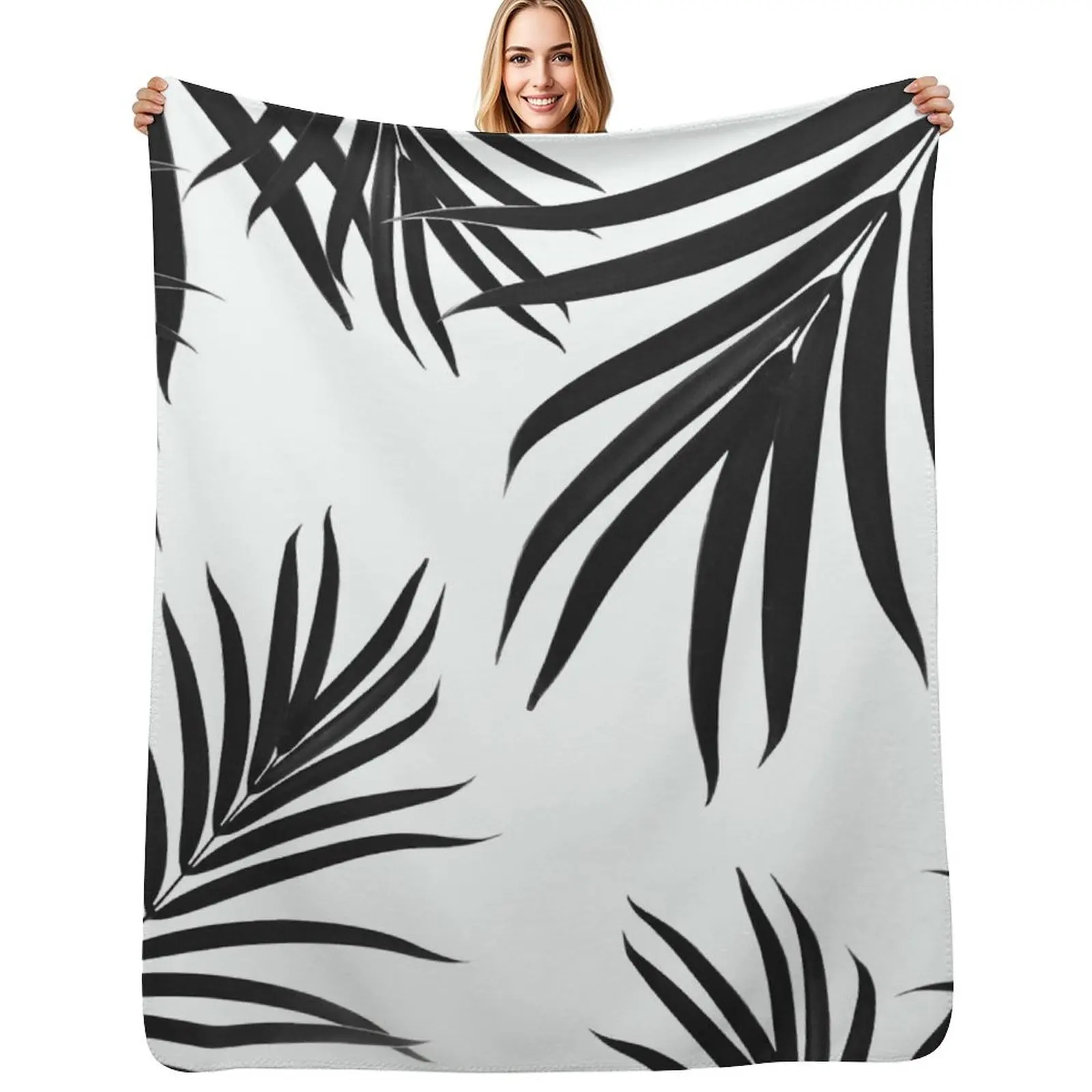 

Palm Leaves Pattern Summer Vibes #2 #tropical #decor #art Throw Blanket Shaggy Furry Soft Blanket for Bedroom Living Room
