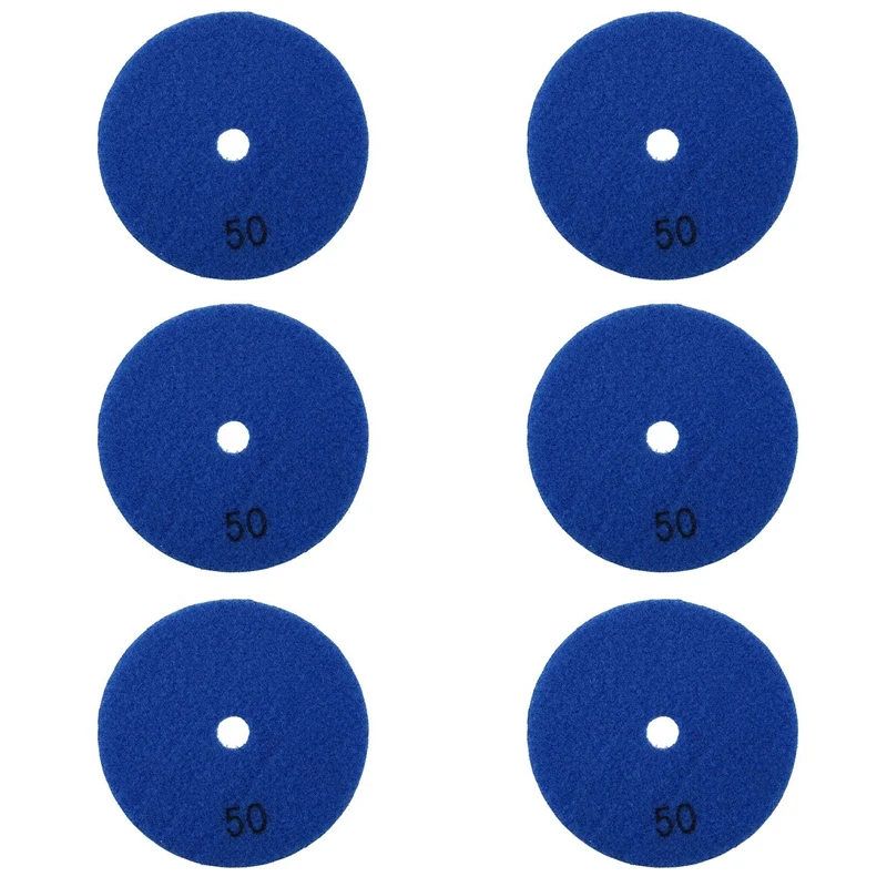 12 Pcs 4 Inch /100 Mm Grit 50 Diamond Dry Polishing Pad Granite Marble Flexible Resin Sanding Disc Ceramic Polisher