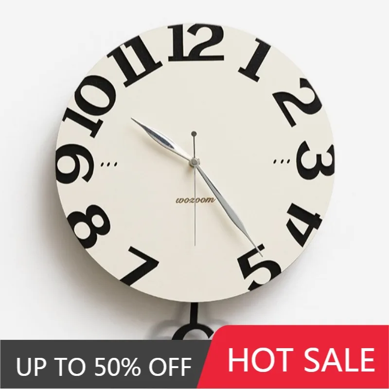 Decorative Wall Clock Modern Wall Watch Luxury Aesthetic Pendulum Clocks Minimalist Silent Elegant Living Room Watches Decor