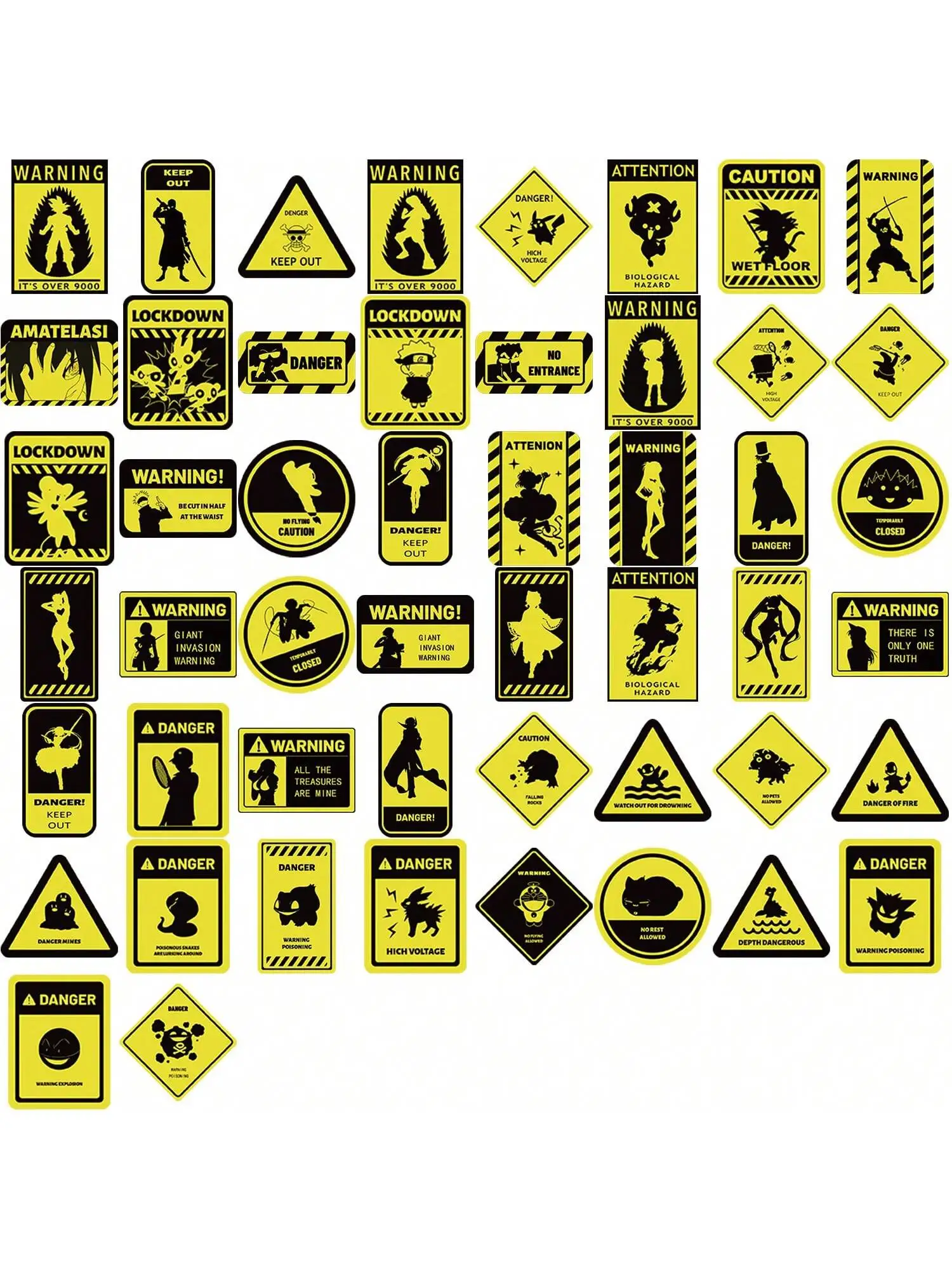 10/30/50PCS Lustige Warnung Aufkleber Gefahr Verbot Zeichen Graffiti Kreative Aufkleber DIY Laptop Kühlschrank Gepäck Telefon fall Geschenk