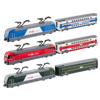 1:87 HEXIE Electric Train Toys Alloy Cars Diecast Models Doors Opened Miniature with Light Sound Model Toys For Children Gift