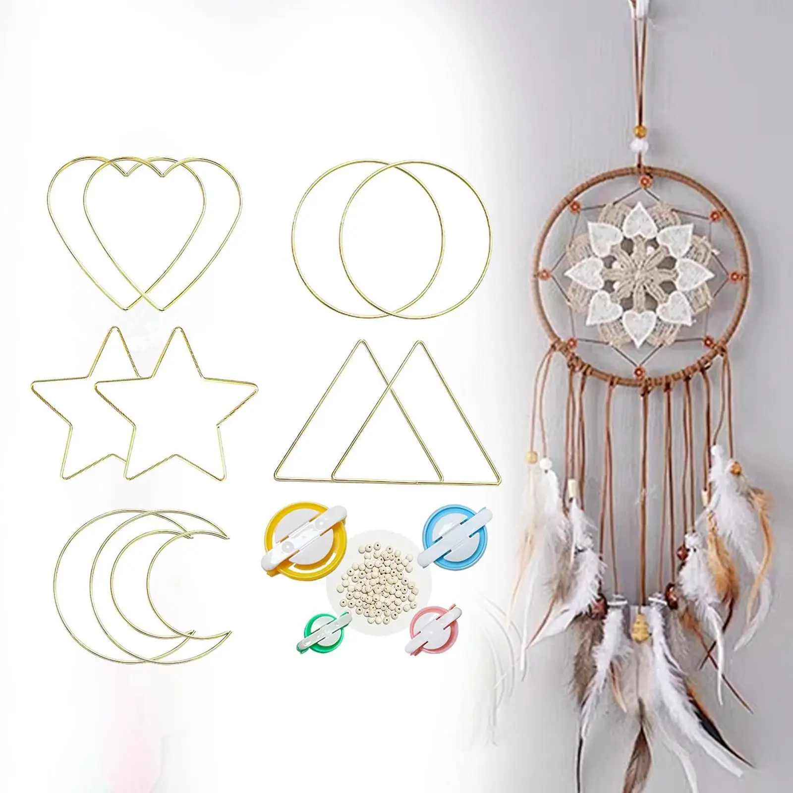 Dream Catcher Ringen Craft Ringen 6 inch, Rond met Weefgereedschap Macrame Hoops Ringen Metalen Hoops voor Macrame Hangende Ambachten