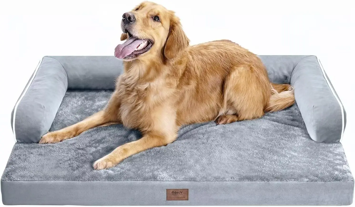 

Orthopedic Dog Bed with Memory Foam, Waterproof Washable Cover for Large Dogs, U-Shaped Bolster Support