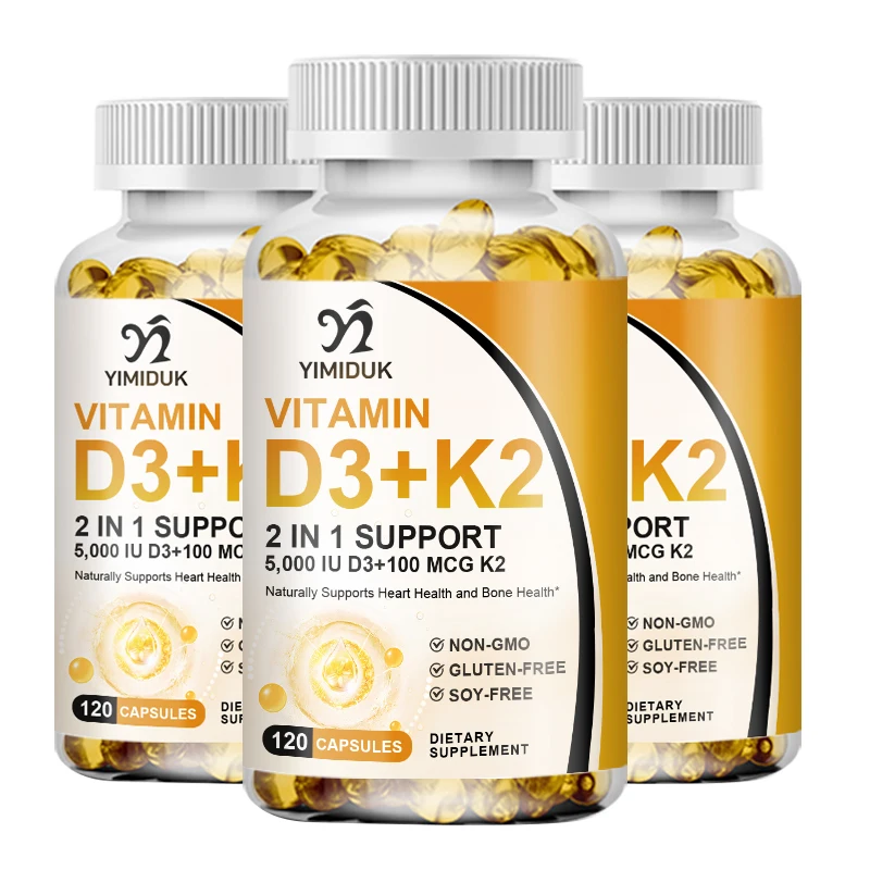 

Vitamin D3 + K2 Capsules - Promotes Bone, Dental and Cardiovascular Health and Supports The Immune System