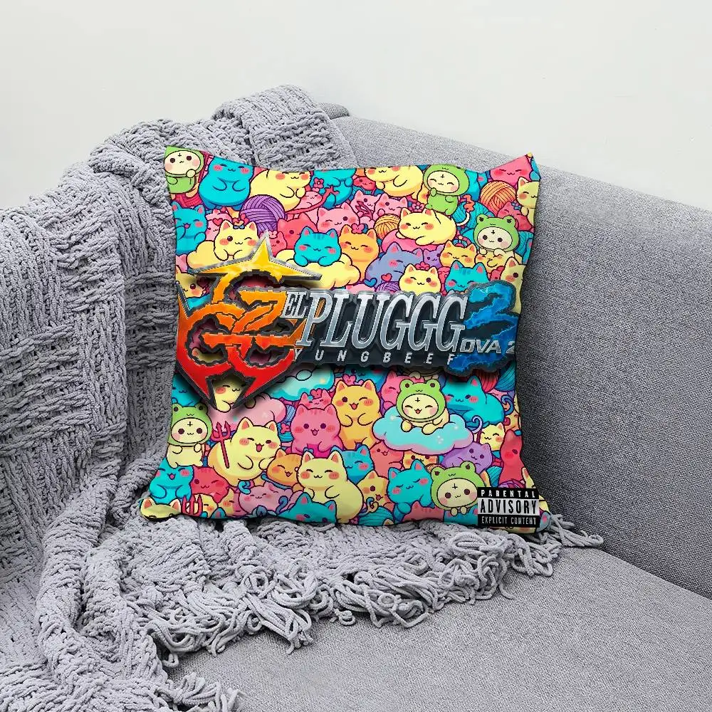

Rapper Y-Yung Beef EL PLUGGG 3 OVA 2 30x30cm 45x45cm Pillow Case Decor Protective Covers Comfortable Soft For Sofa Living Room H