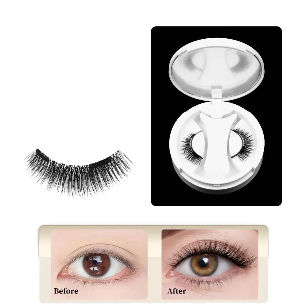 Glue Free Magnetic False Eyelashes DIY Reusable Magnetic Eyelashes with Clip Individual Makeup False Eyelash Clusters Girls