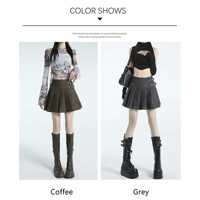 CASUMANL Brand 2024 New A-line Skirt Females Korean Fashion High Waist Make Old Vintage Mini Skirt Women Sexys Popular Clothing