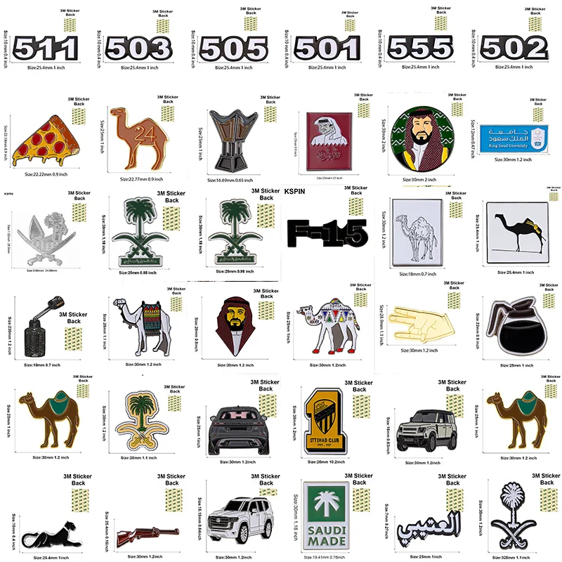 Saudi Arabia Middle East Mobile Photo 3M Sticker Badge Metal Pin Broooches Pins