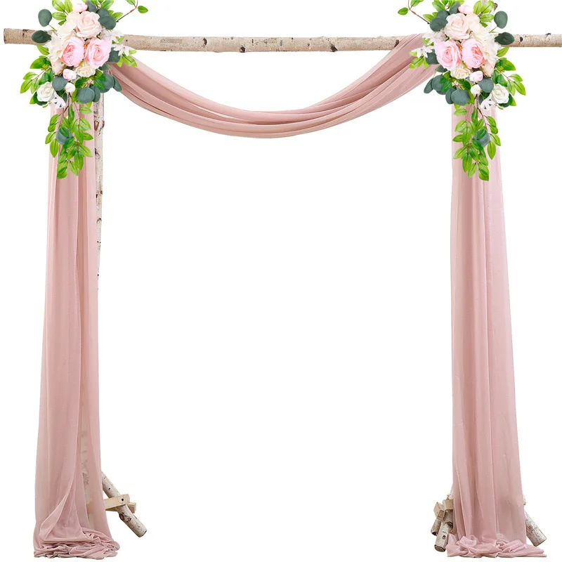 Cinza verde ferrugem branco tule pura malha swag cortinas de casamento cabine de foto pano de fundo suporte arcos escada corrimão decoração