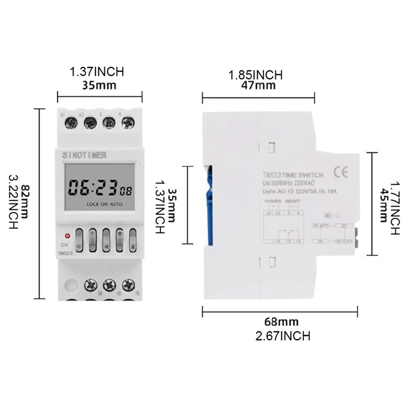 Power Time Control Switch Countdown Smart Switch Timer 16 On 16 Off Rail Installation 220 V