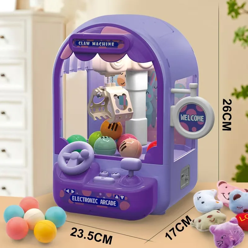 Mini Household Candy Machine for Kids Coin-Operated Toy for Boys Girls Frog-Shaped Sound Bar Twisted Egg Doll Catcher Toys Gifts