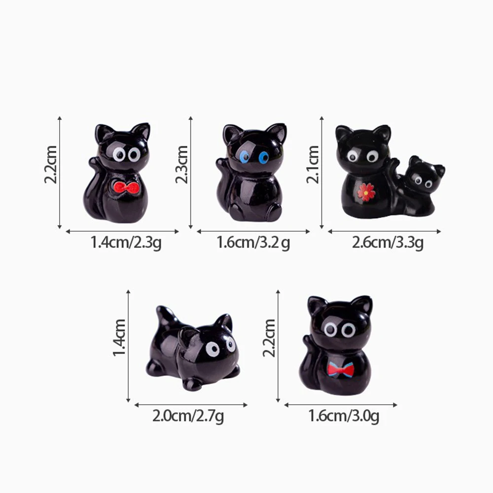 

Смоляный кот, милый черный кот, мини-фигурка кошки, мини-котенок, украшение для автомобиля, маленькие фигурки, украшение для рабочего стола