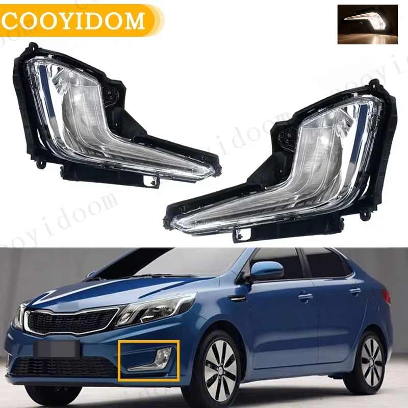 

Fog Lamp Driving Running Lamp For KIA K2 RIO 2011 2012 2013 2014 Car Front Bumper Fog Lights Assembly Car Accessories