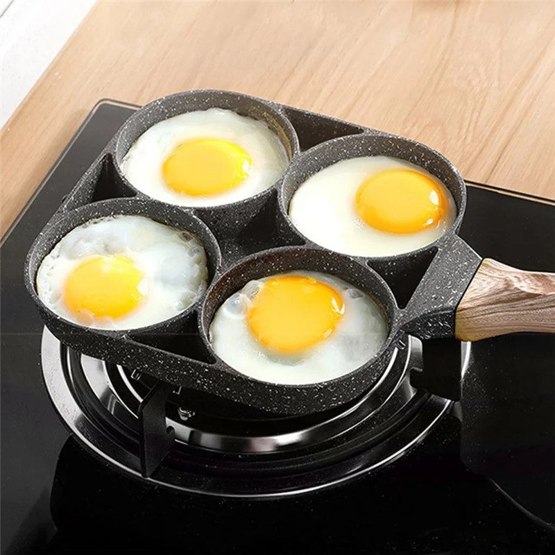 

2025 Trend4-Hole Frying Pan Thick Non-Stick Egg Pancake Steak Cooking Pan Hamburger Bread Breakfast Machine