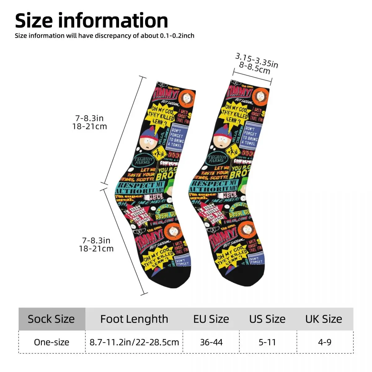 Souths Parks Kousen Unisex Mannen cartoon Sokken Medium Zachte Nieuwigheid Sokken Winter Outdoor Antislip Grafische Sokken Cadeau Idee