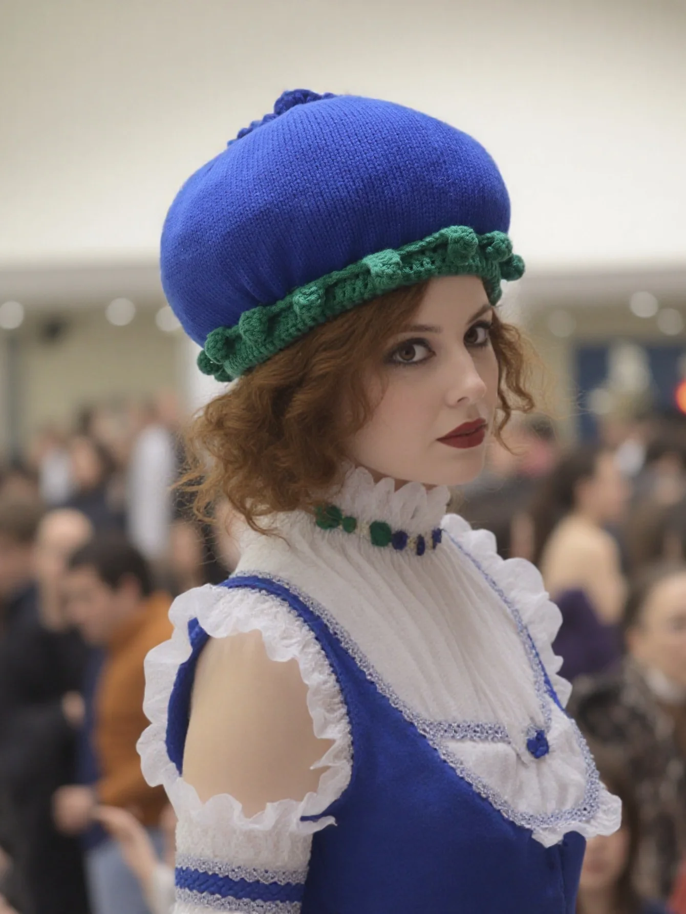 Original Design Women's Hat Handmade 3D Knitted Strawberry & Blueberry Crochet Beret Hats