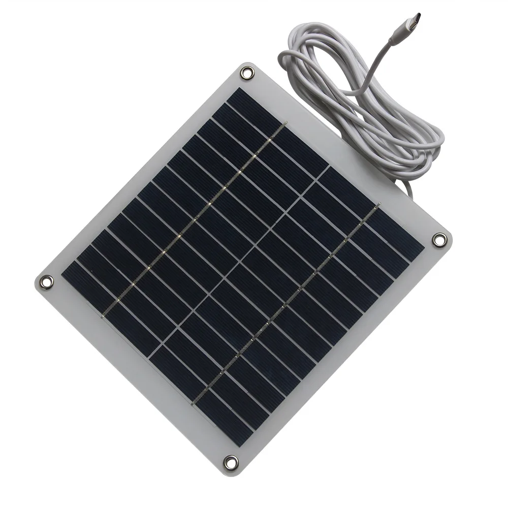 20W 12V Solar Charger with Type-C Port Semi Flexible Solar Panel for Outdoor Yard Doorbell CCTV Security Camera 9V-12V Battery