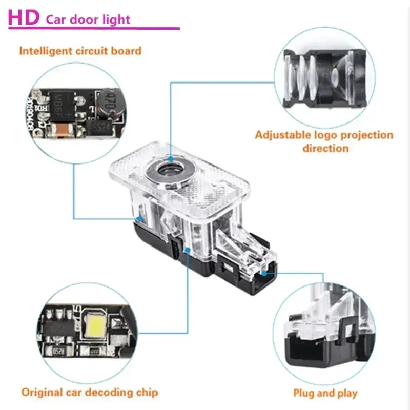 2Pcs Car Door Light LED Welcome Lamp Logo Accessories Projector Wireless for Lynk&Co 01 02 03 05 09 Car tools Accessories amagi
