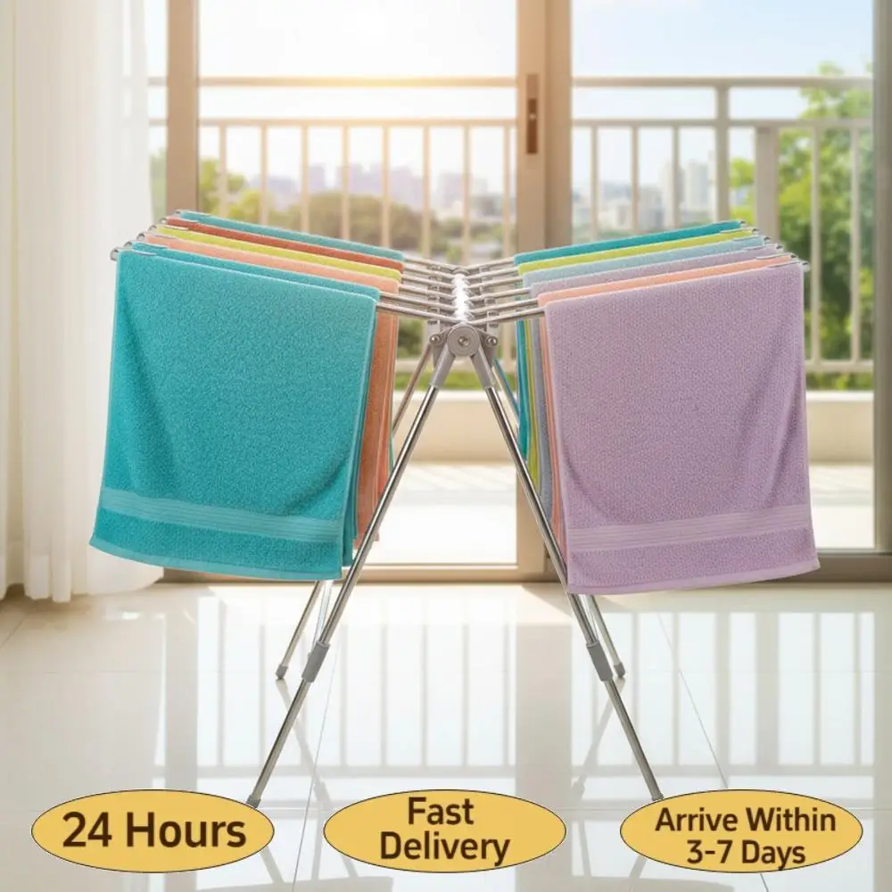 

Складная сушилка для белья из нержавеющей стали с регулируемой высотой, металлическая, усиленная, для использования в помещении и на улице