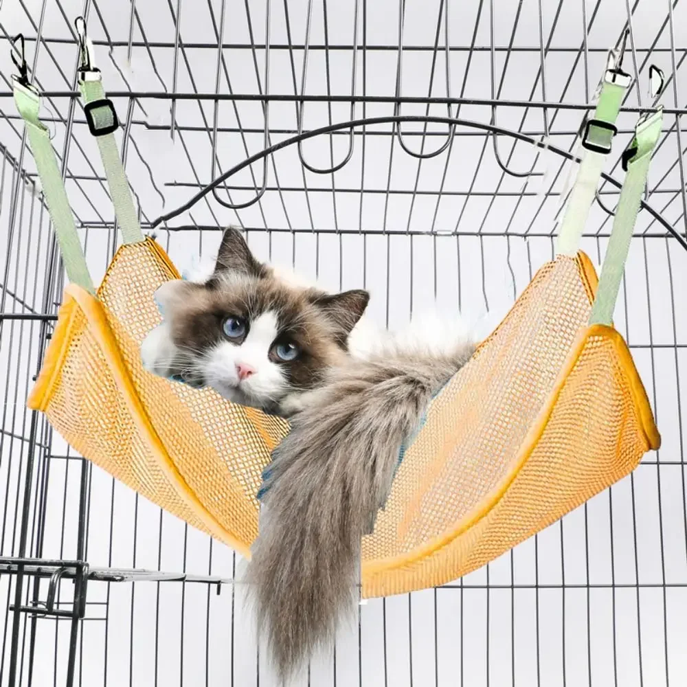 

Adjustable Cats Mesh Hammock Balcony Hanging Sleeping Bed Cats Resting Bed Small Pet Swing Hammock Bed for Indoor Pet Supply